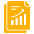 Yellow document icon with upward graph.